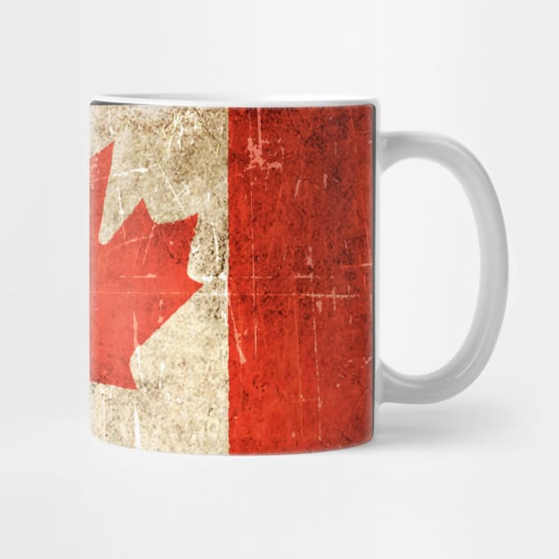 Vintage Aged and Scratched Canadian Flag by jeffbartels